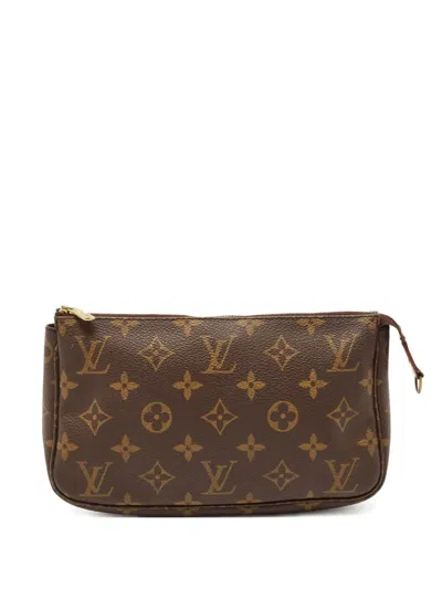 Pre-owned Louis Vuitton Monogram Zip Pouch In Brown