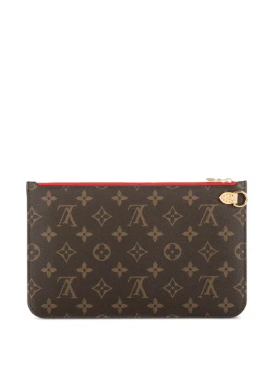 Pre-owned Louis Vuitton Monogram Zip Pouch In Brown