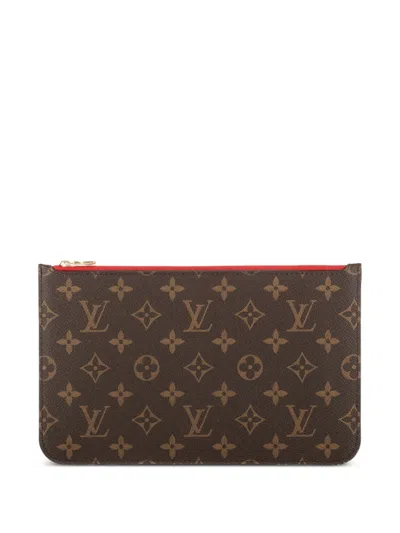Pre-owned Louis Vuitton Monogram Zip Pouch In Brown