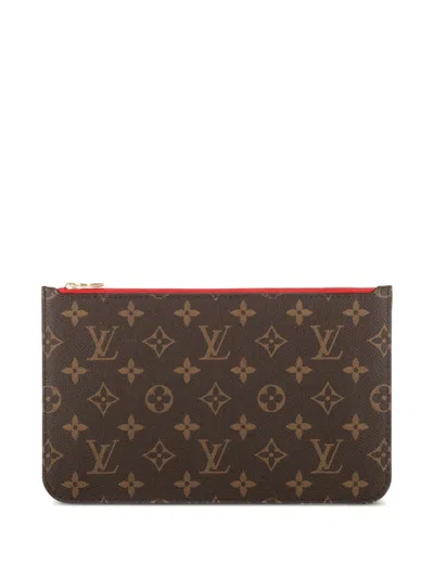 Pre-owned Louis Vuitton Monogram Zip Pouch In Brown