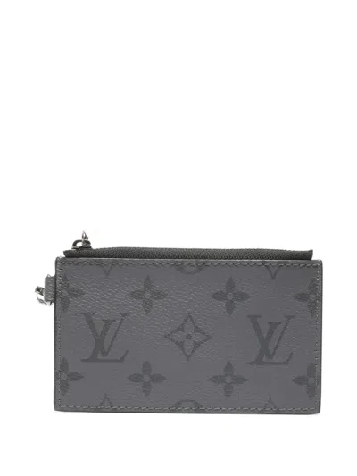 Pre-owned Louis Vuitton Monogram Zip Wallet In Gray