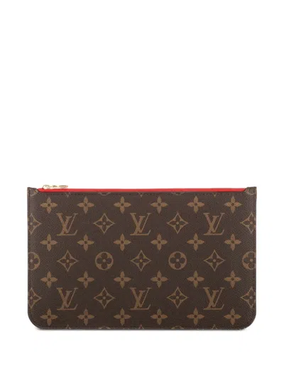 Pre-owned Louis Vuitton Monogram Zipped Pouch In Brown