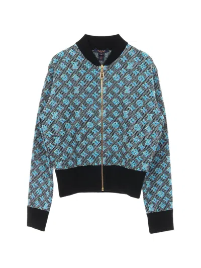 Pre-owned Louis Vuitton Monogram Zip-up Jacket In Blue