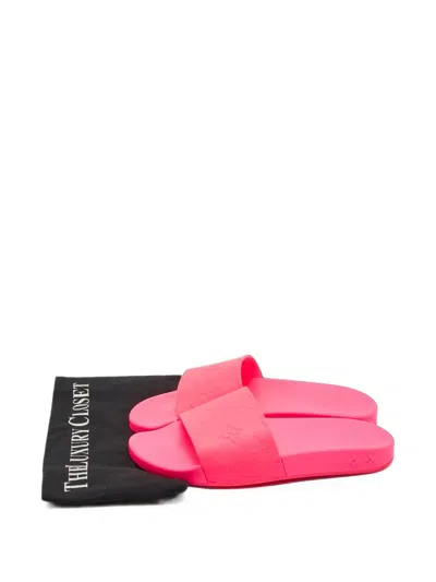Pre-owned Louis Vuitton Monogram-embossed Sandals In Pink