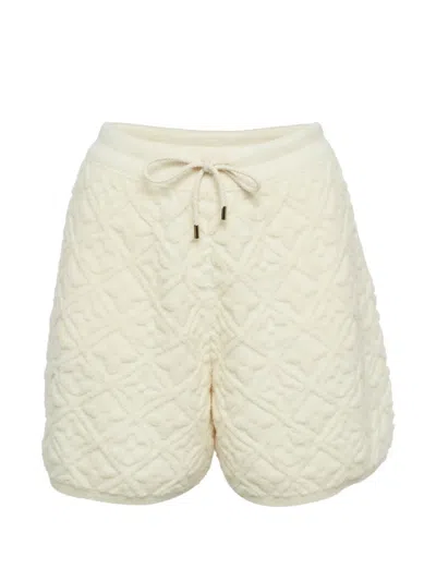 Pre-owned Louis Vuitton Monogram-embossed Shorts In White