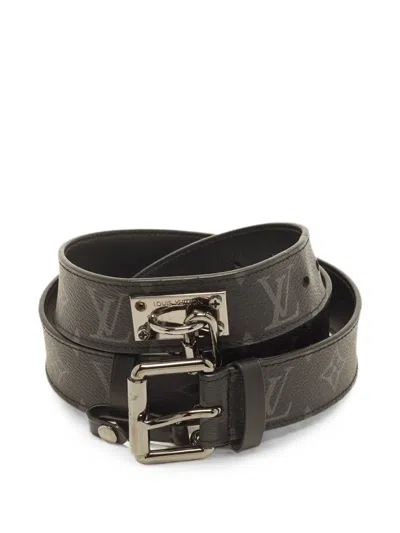 Pre-owned Louis Vuitton Monogram-pattern Belt In Black