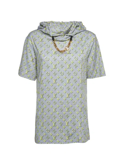 Pre-owned Louis Vuitton Monogram-pattern Hooded T-shirt In Grey