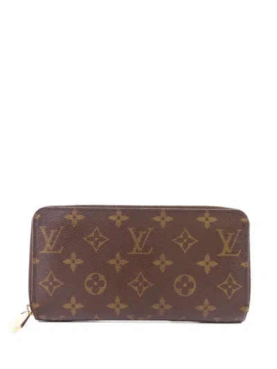 Pre-owned Louis Vuitton Monogram-pattern Long Wallet In Brown