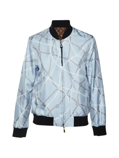 Pre-owned Louis Vuitton Monogram-print Reversible Bomber Jacket In Brown