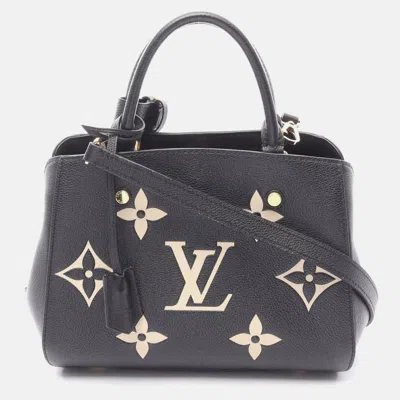 Pre-owned Louis Vuitton Montaigne Bb Bicolor Shoulder Handbag Monogram Leather Bk In Brown