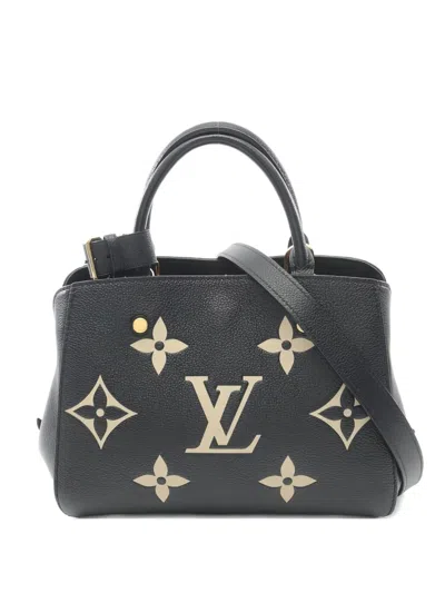 Pre-owned Louis Vuitton Montaigne Bb Tote Bag In Black