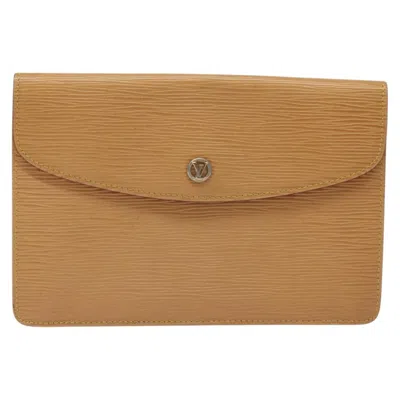 Pre-owned Louis Vuitton Montaigne Beige Leather Clutch Bag ()