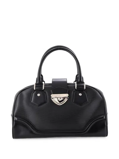 Pre-owned Louis Vuitton Montaigne Bowling Bag Epi Leather Gm Handbag In Black