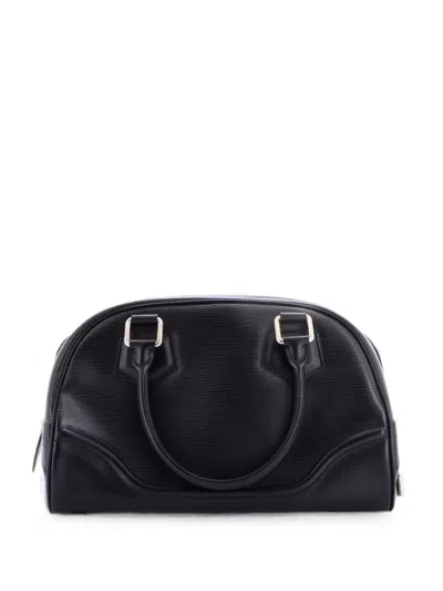 Pre-owned Louis Vuitton Montaigne Bowling Bag Epi Leather Pm Handbag In Black