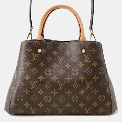 Pre-owned Louis Vuitton Montaigne Brown/bordeaux Monogram Size Mm