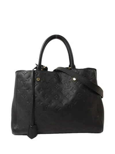 Pre-owned Louis Vuitton Montaigne Gm Monogram Empreinte Tote Bag In Black