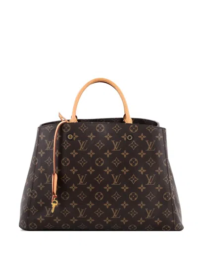 Pre-owned Louis Vuitton Montaigne Handbag Monogram Canvas Gm Tote Bag In Brown