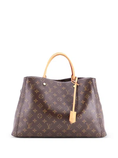 Pre-owned Louis Vuitton Montaigne Handbag Monogram Canvas Gm Tote Bag In Brown