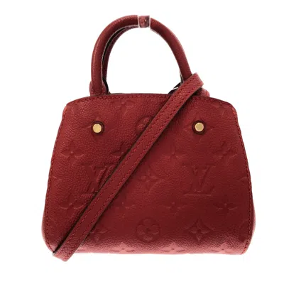 Pre-owned Louis Vuitton Montaigne Leather Shoulder Bag () In Red