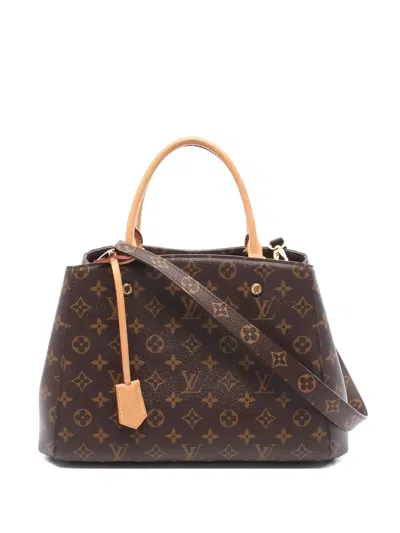 Pre-owned Louis Vuitton Montaigne Mm Handbag In Brown