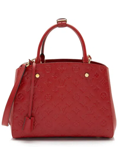 Pre-owned Louis Vuitton Montaigne Mm Monogram Leather Satc