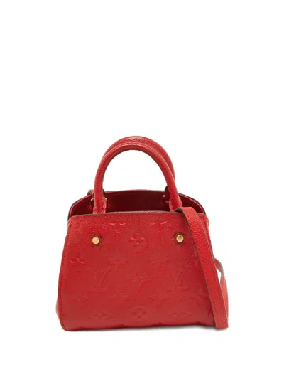 Pre-owned Louis Vuitton Montaigne Nano Tote Bag In Red