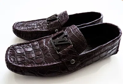 Pre-owned Louis Vuitton Monte Carlo Crocodile Leather Shoes Size 8 Lv 9 Us 42 Euro 8 Uk In Purple