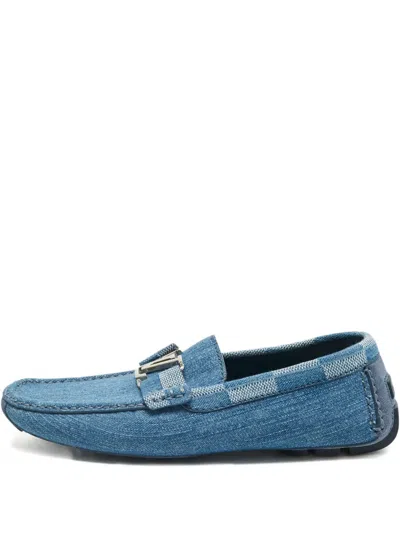 Pre-owned Louis Vuitton Monte Carlo Slip-on Loafer In Blue
