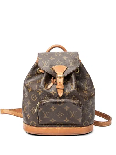 Pre-owned Louis Vuitton Montsouris Backpack In Brown