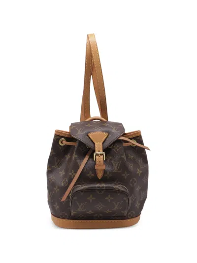 Pre-owned Louis Vuitton Montsouris Backpack In Brown