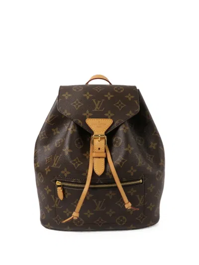 Pre-owned Louis Vuitton Montsouris Backpack In Brown