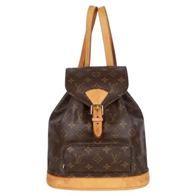 Pre-owned Louis Vuitton Montsouris Backpack Mm In Brown