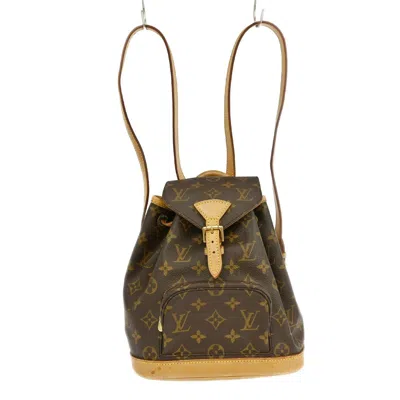 Pre-owned Louis Vuitton Montsouris Backpack Monogram Canvas Brown Canvas Backpack Bag ()