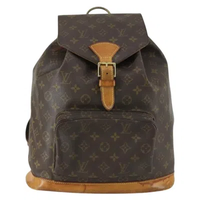 Pre-owned Louis Vuitton Montsouris Backpack Monogram Canvas Brown Canvas Backpack Bag ()