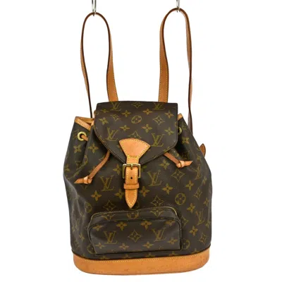 Pre-owned Louis Vuitton Montsouris Backpack Monogram Canvas Brown Canvas Backpack Bag ()