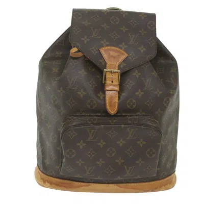 Pre-owned Louis Vuitton Montsouris Brown Canvas Backpack Bag ()