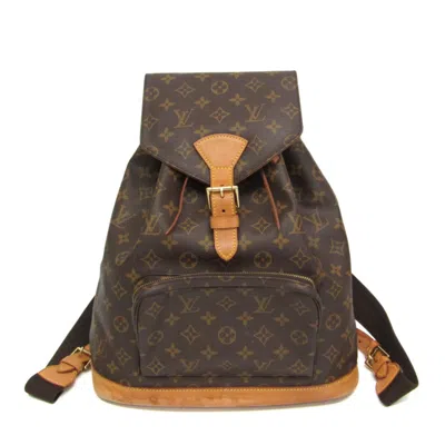 Pre-owned Louis Vuitton Montsouris Brown Canvas Backpack Bag ()