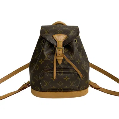 Pre-owned Louis Vuitton Montsouris Brown Leather Backpack Bag ()