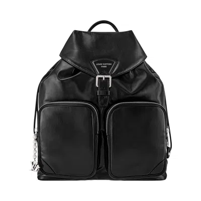 Pre-owned Louis Vuitton Montsouris Cargo Backpack 'black Calf Leather' | Men's Size Onesize