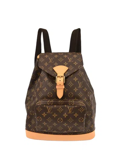 Pre-owned Louis Vuitton Montsouris Gm Backpack In Brown