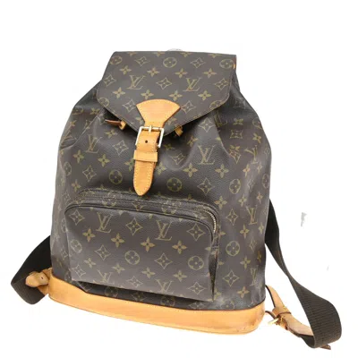 Pre-owned Louis Vuitton Montsouris Gm Canvas Backpack Bag () In Brown