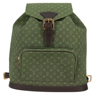 Pre-owned Louis Vuitton Montsouris Gm Khaki Canvas Backpack Bag () In Brown