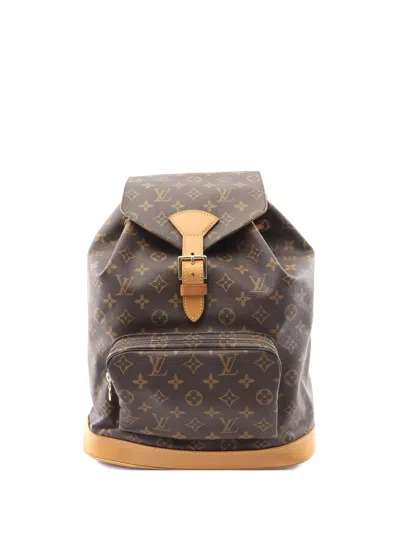 Pre-owned Louis Vuitton Montsouris Gm Monogram Canvas Backpack In Brown