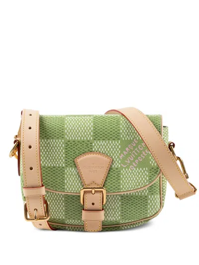 Pre-owned Louis Vuitton Montsouris Messenger Bag In Green