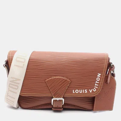 Pre-owned Louis Vuitton Montsouris Messenger Epi Xl In Brown