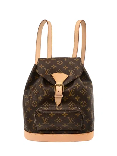 Pre-owned Louis Vuitton Montsouris Mm Backpack In Brown