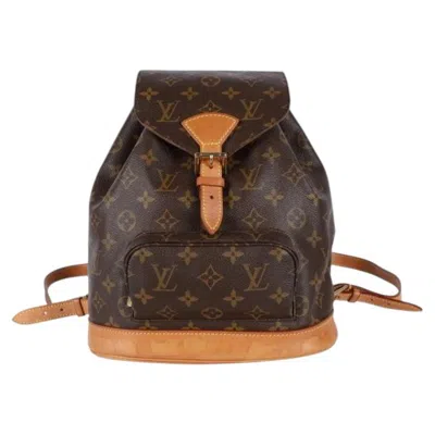 Pre-owned Louis Vuitton Montsouris Mm Backpack In Brown