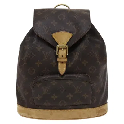 Pre-owned Louis Vuitton Montsouris Mm Brown Canvas Backpack Bag ()