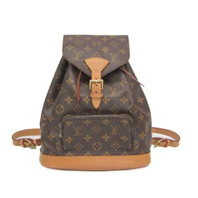 Pre-owned Louis Vuitton Montsouris Mm Brown Canvas Backpack Bag ()