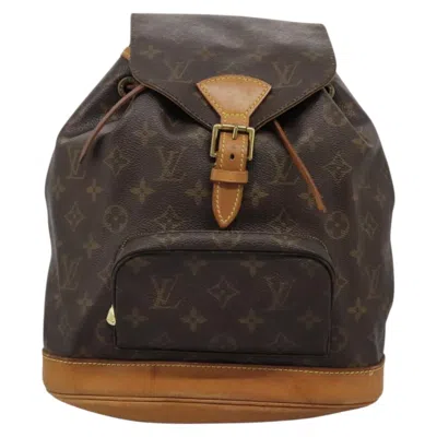Pre-owned Louis Vuitton Montsouris Mm Brown Canvas Backpack Bag ()